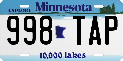 MN license plate 998TAP