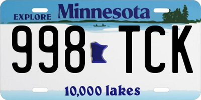 MN license plate 998TCK