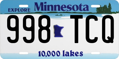 MN license plate 998TCQ