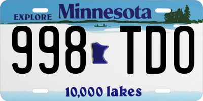 MN license plate 998TDO