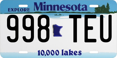 MN license plate 998TEU