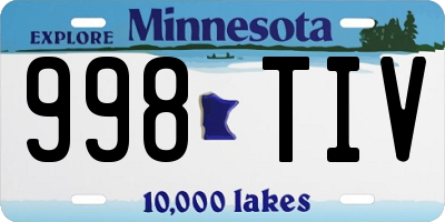MN license plate 998TIV