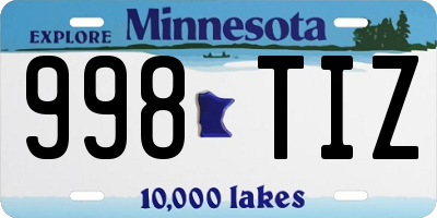 MN license plate 998TIZ