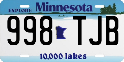 MN license plate 998TJB
