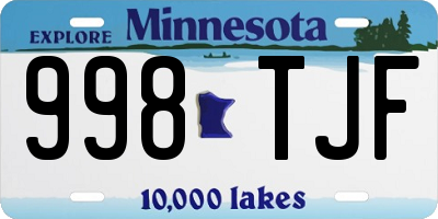 MN license plate 998TJF