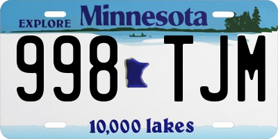 MN license plate 998TJM