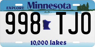 MN license plate 998TJO
