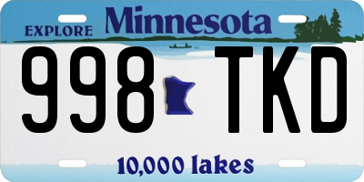 MN license plate 998TKD
