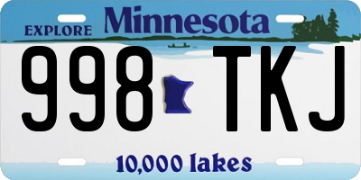 MN license plate 998TKJ