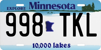 MN license plate 998TKL