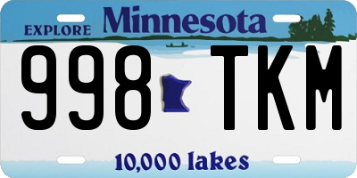 MN license plate 998TKM