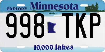 MN license plate 998TKP