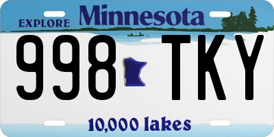 MN license plate 998TKY