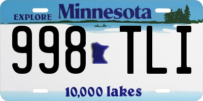 MN license plate 998TLI