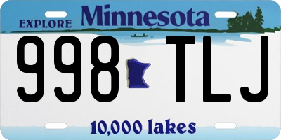 MN license plate 998TLJ