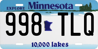 MN license plate 998TLQ