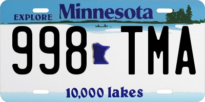 MN license plate 998TMA