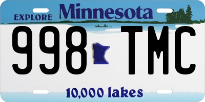 MN license plate 998TMC