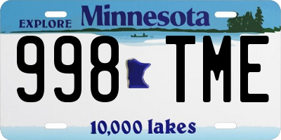 MN license plate 998TME
