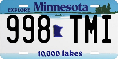 MN license plate 998TMI