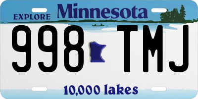 MN license plate 998TMJ
