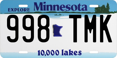 MN license plate 998TMK