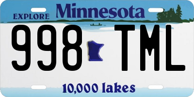 MN license plate 998TML