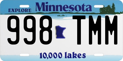 MN license plate 998TMM
