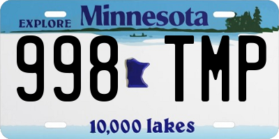 MN license plate 998TMP