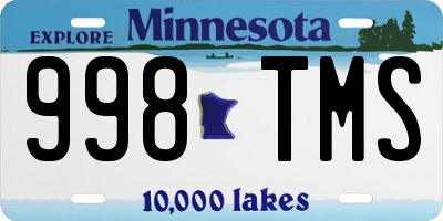 MN license plate 998TMS