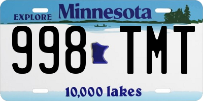 MN license plate 998TMT