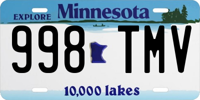 MN license plate 998TMV