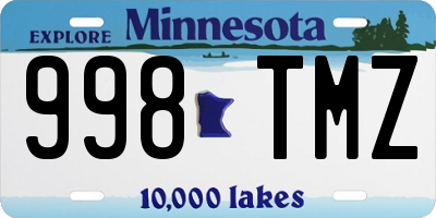 MN license plate 998TMZ