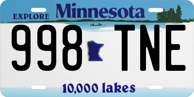 MN license plate 998TNE