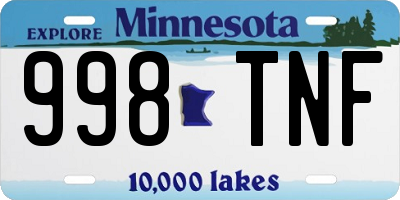 MN license plate 998TNF