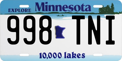 MN license plate 998TNI