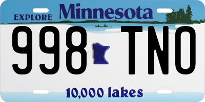 MN license plate 998TNO