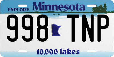 MN license plate 998TNP