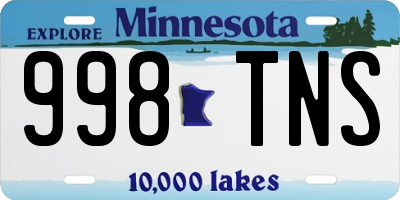 MN license plate 998TNS