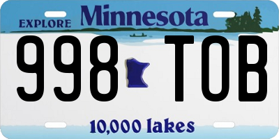MN license plate 998TOB