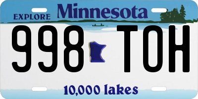 MN license plate 998TOH
