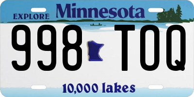 MN license plate 998TOQ