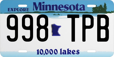 MN license plate 998TPB