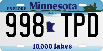 MN license plate 998TPD