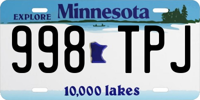 MN license plate 998TPJ