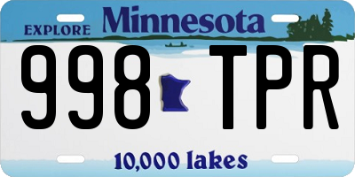 MN license plate 998TPR