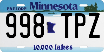 MN license plate 998TPZ