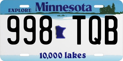 MN license plate 998TQB