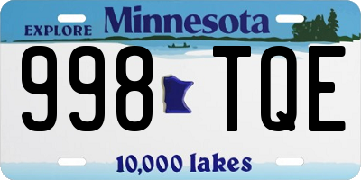 MN license plate 998TQE