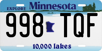 MN license plate 998TQF